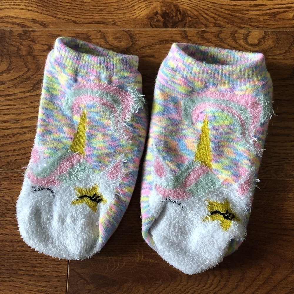 Space dyed unicorn toastie winter socks non slip double layered